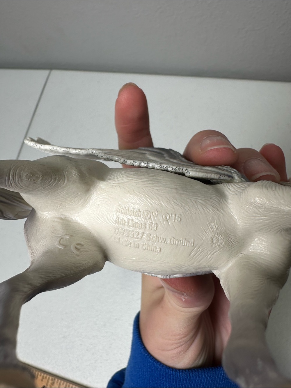 White and Gray Winged Pegasus Figure - Fantasy Play Toy - Picture 3 of 7